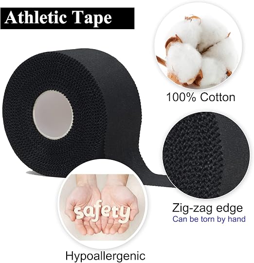 Athletic Sports Tape 5-Pack, Black Strong Adhesive Tape